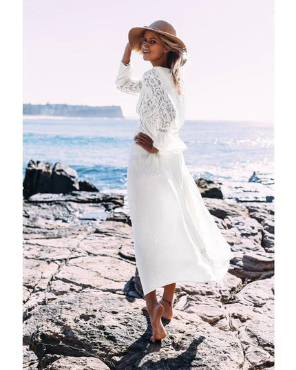 Jasmijn™ - Maxi Witte Ibiza Strandjurk