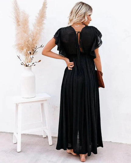 Feline™ Maxi Zwarte Ibiza Jurk