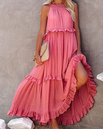 Lara™ - Roze Losse Maxi Jurk