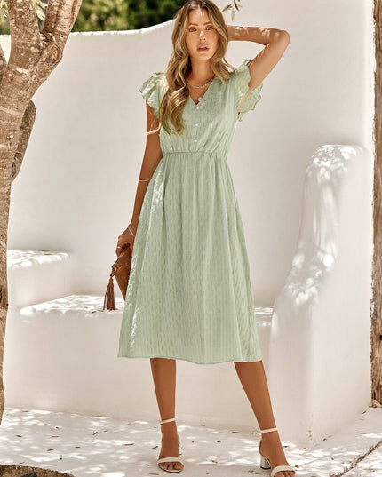 Juna™ Groene Bruiloft Gasten Jurk Midi